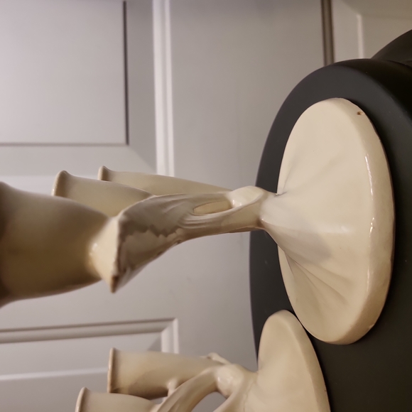 Vintage Porcelain Bisque Japanese Matte Cream Candle Holders 6" - Picture 6 of 11